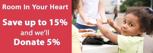 Save 15% and We'll Donate 5%